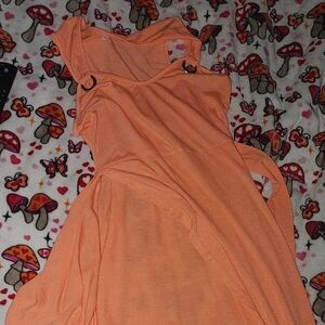 Chic Asymmetrical Orange Dress
